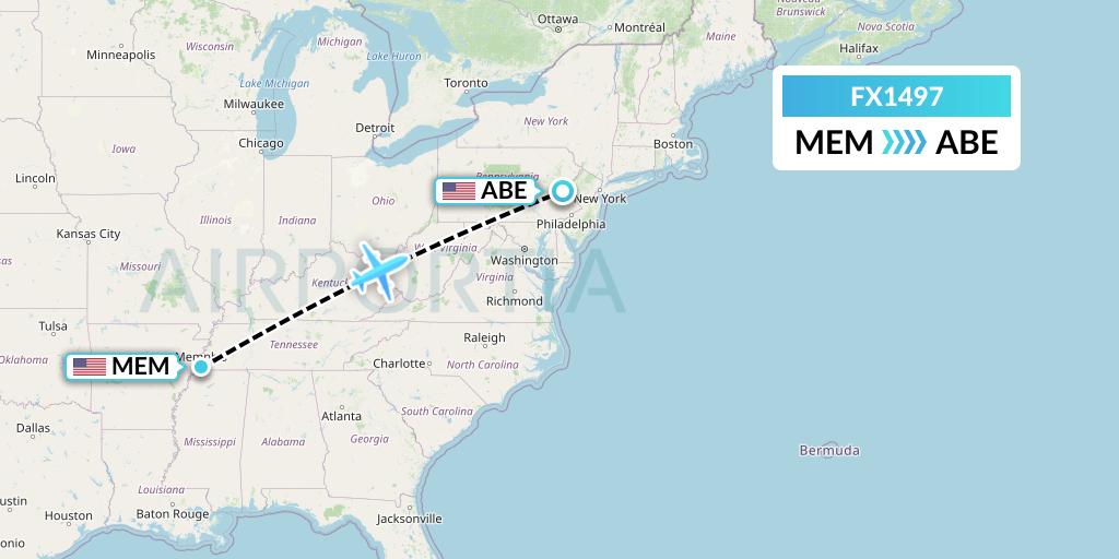 FX1497 Flight Status FedEx: Memphis to Allentown (FDX1497)