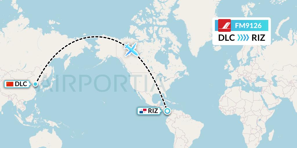 FM9126 Shanghai Airlines Flight Map: Dalian to Rio Alzucar