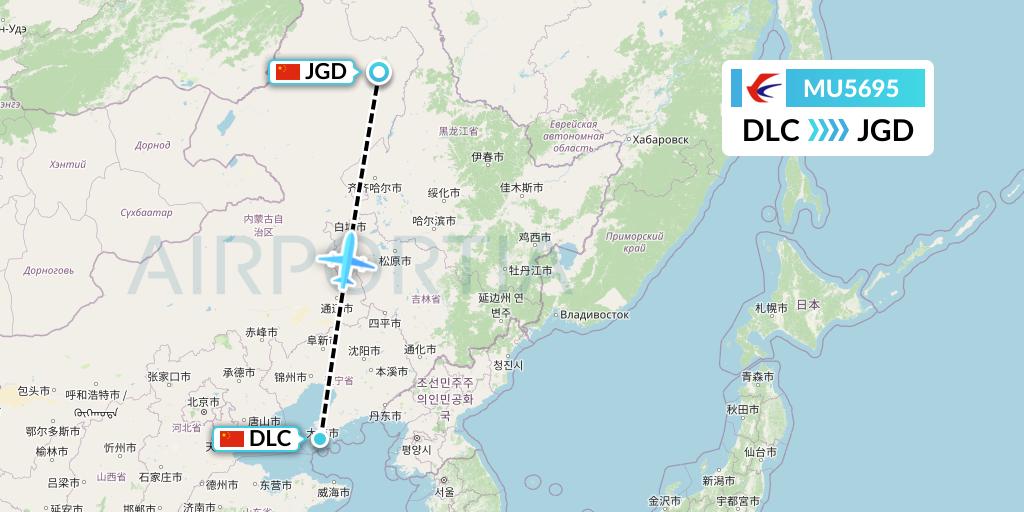 MU5695 China Eastern Airlines Flight Map: Dalian to Jiagedaqi