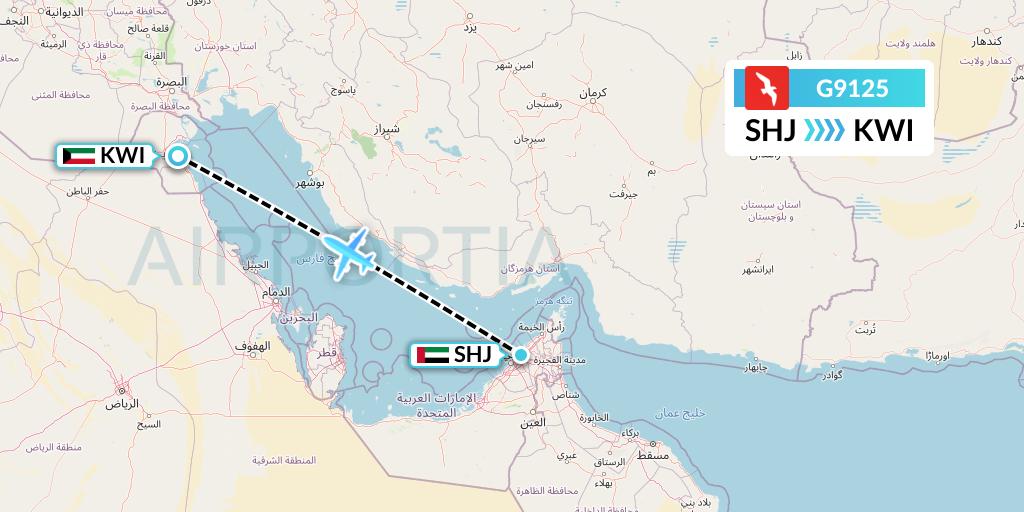 G9125 Flight Status Air Arabia Sharjah to Kuwait City (ABY125)