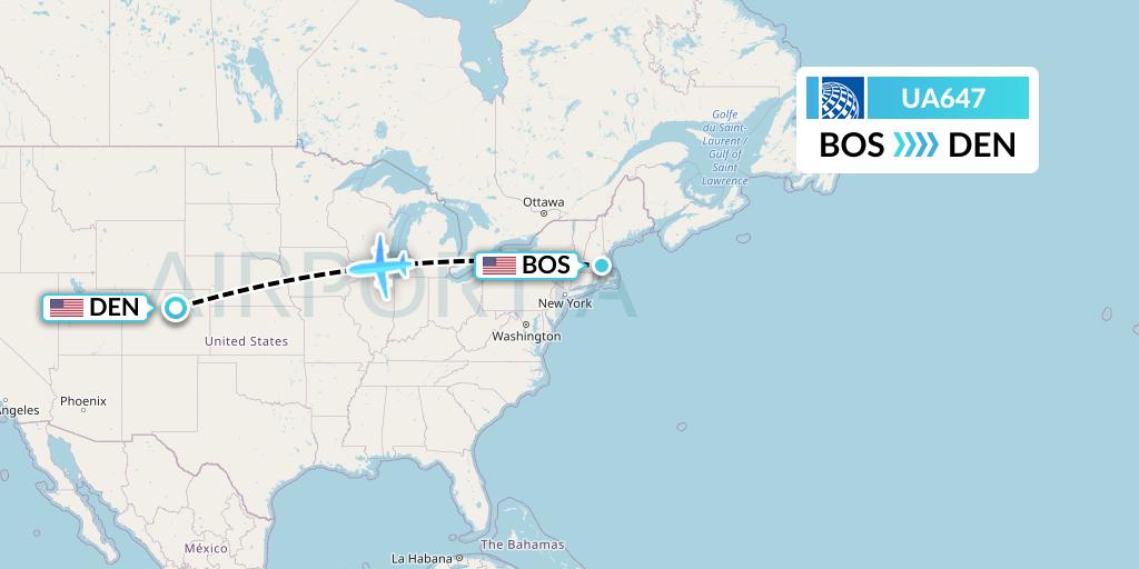 UA647 Flight Status United Airlines: Boston to Denver (UAL647)