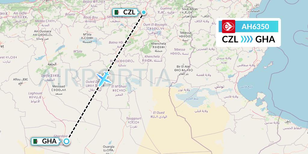 AH6350 Air Algerie Flight Map: Constantine to Ghardaia
