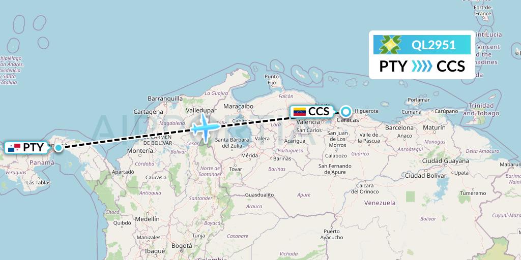 QL2951 Flight Status Laser Airlines Panama City to Caracas (LER2951)