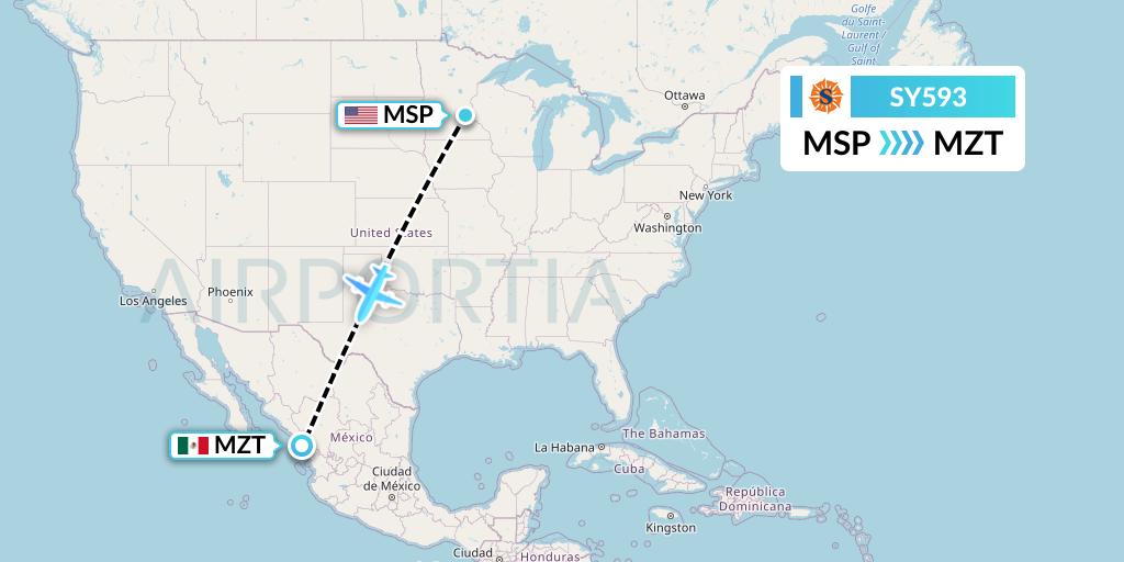 SY593 Flight Status Sun Country Airlines Minneapolis to Mazatlan (SCX593)
