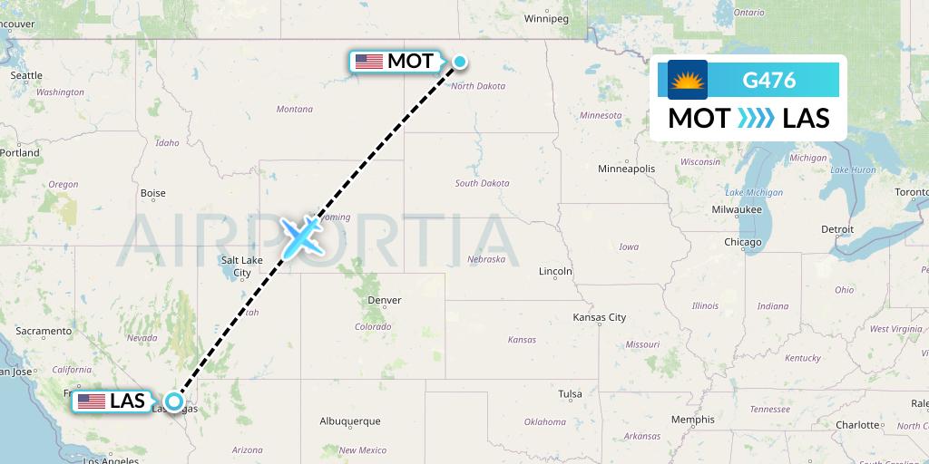 G476 Allegiant Air Flight Map: Minot to Las Vegas