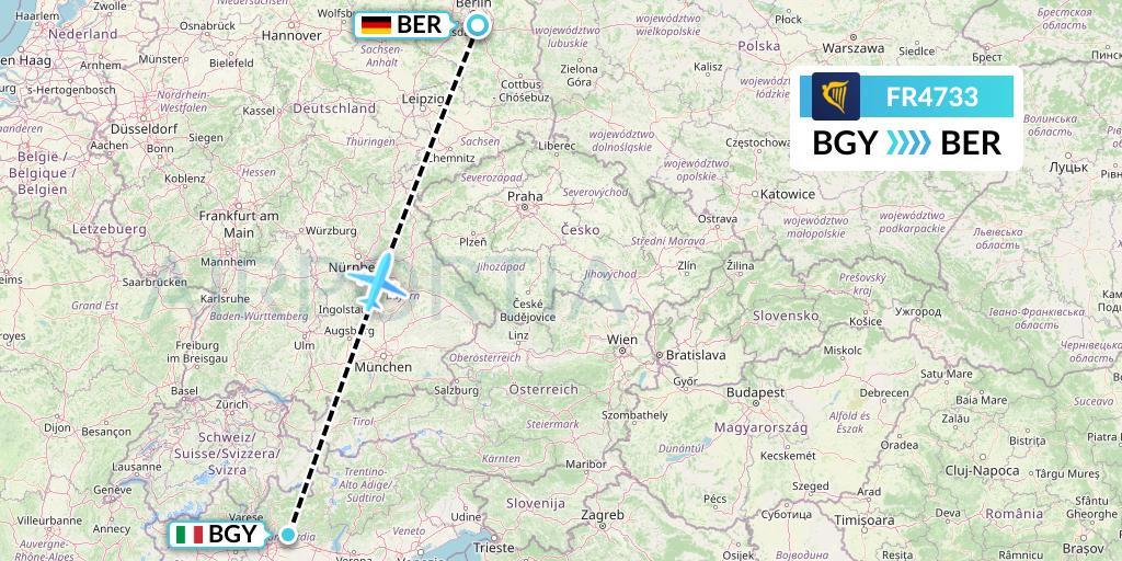 FR4733 Flight Status Ryanair Milan to Berlin (RYR4733)