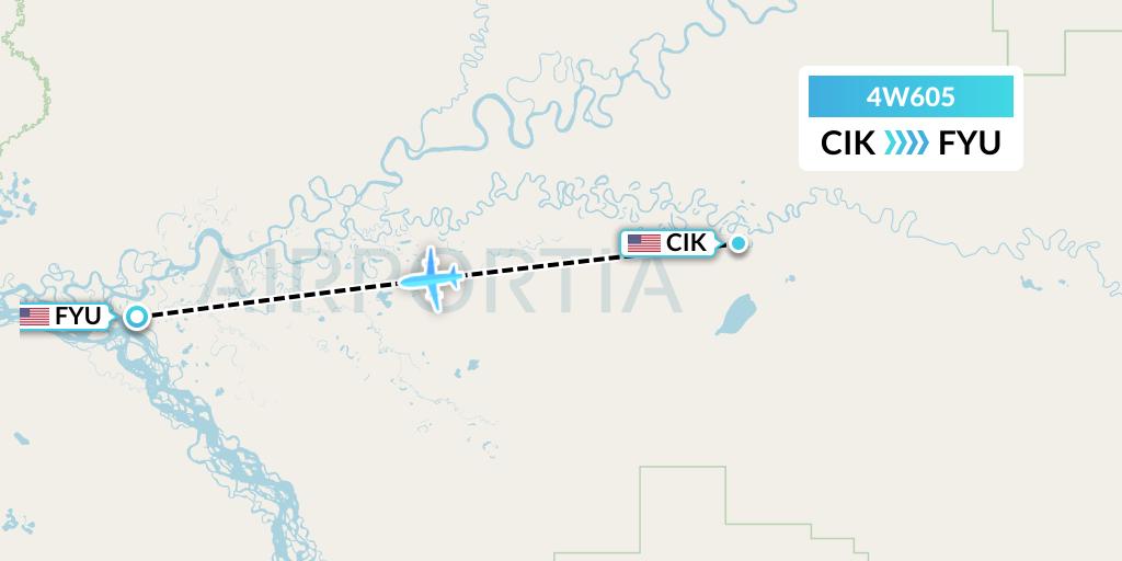 4W605 Warbelows Air Ventures Flight Map: Chalkyitsik to Fort Yukon
