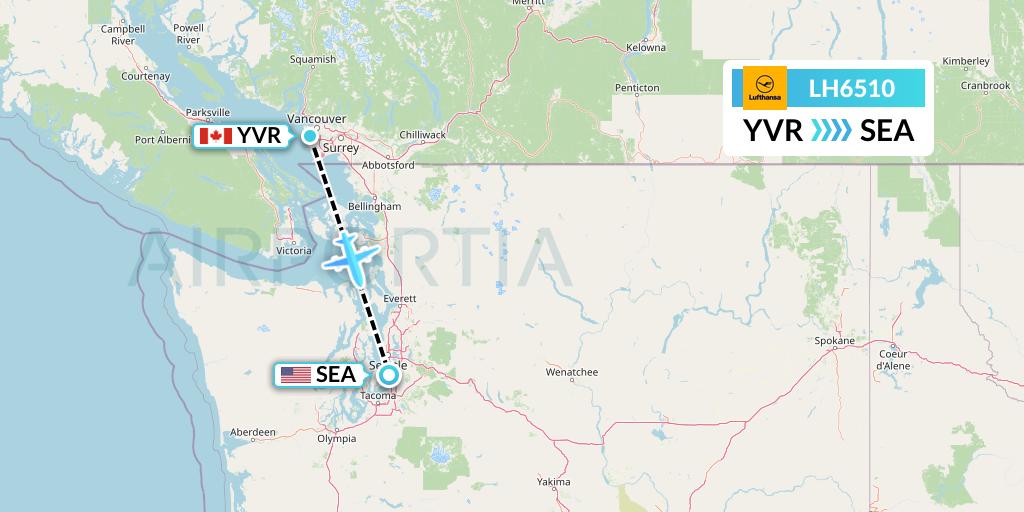 LH6510 Lufthansa Flight Map: Vancouver to Seattle