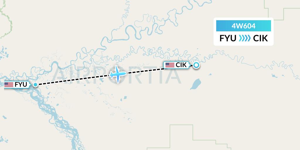 4W604 Warbelows Air Ventures Flight Map: Fort Yukon to Chalkyitsik