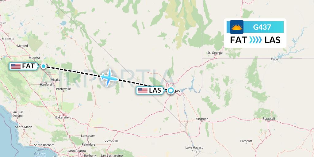 G437 Allegiant Air Flight Map: Fresno to Las Vegas