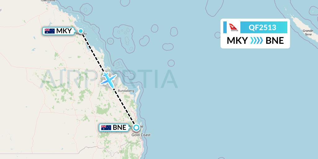 QF2513 Flight Status Qantas: Mackay to Brisbane (QFA2513)