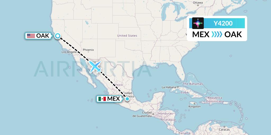 Y4200 Flight Status Volaris Mexico City to Oakland (VOI200)