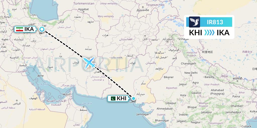 IR813 Flight Status Iran Air Karachi to Tehran (IRA813)