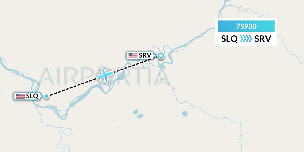 7S930 Ryan Air (USA) Flight Map: Sleetmute to Stony River