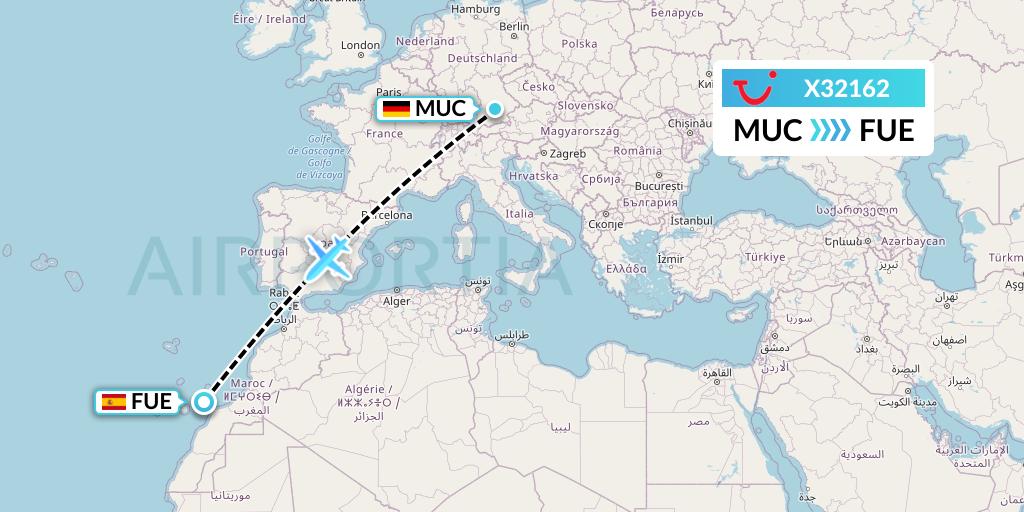 Wie Lange Dauert Ein Flug Nach Fuerteventura X32162 Flight Status TUI fly Germany: Munich to Fuerteventura (TUI2162)
