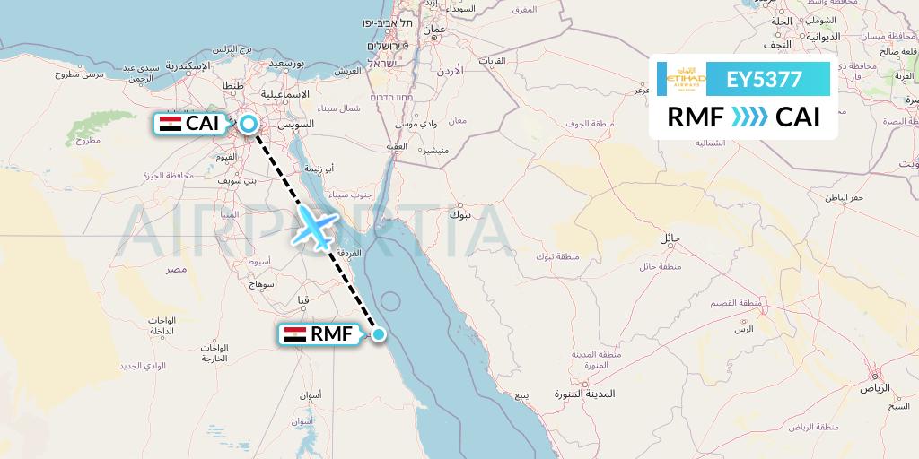 EY5377 Etihad Airways Flight Map: Marsa Alam to Cairo