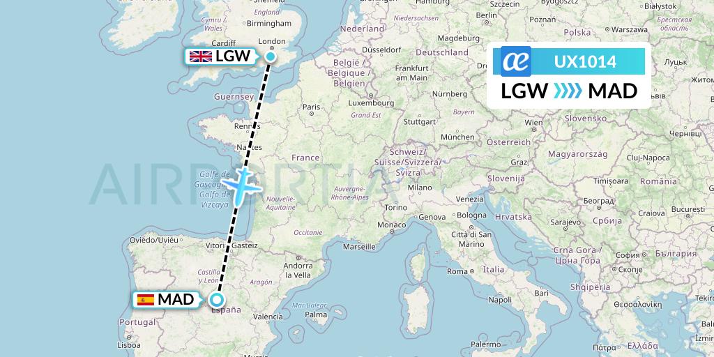 UX1014 Flight Status Air Europa London To Madrid AEA1014 