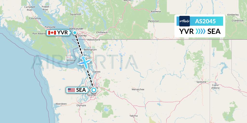 AS2045 Alaska Airlines Flight Map: Vancouver to Seattle