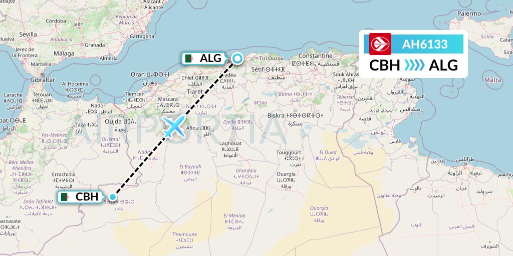 AH6133 Air Algerie Flight Map: Bechar to Algiers