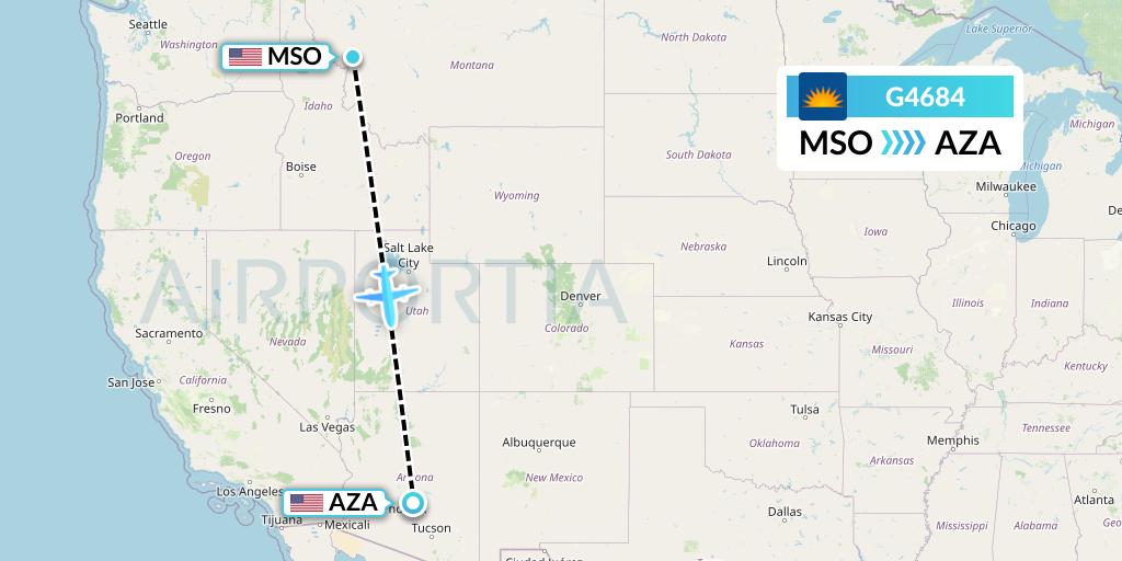G4684 Allegiant Air Flight Map: Missoula to Phoenix