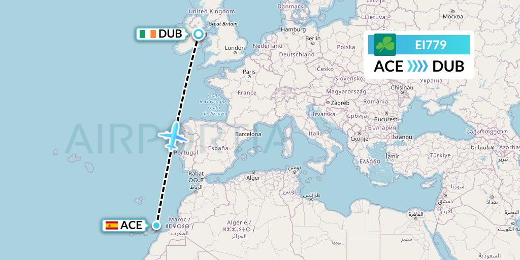 EI779 Flight Status Aer Lingus Lanzarote to Dublin (EIN779)