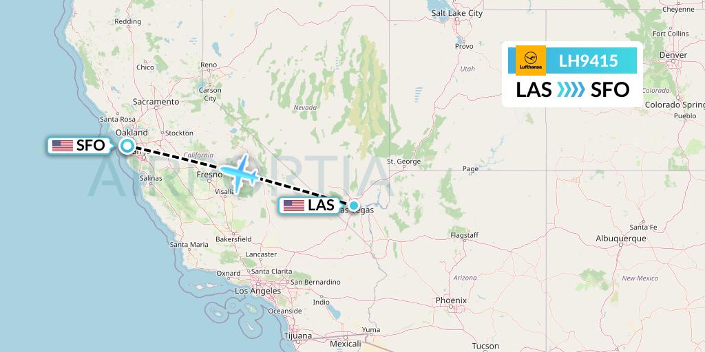 LH9415 Lufthansa Flight Map: Las Vegas to San Francisco