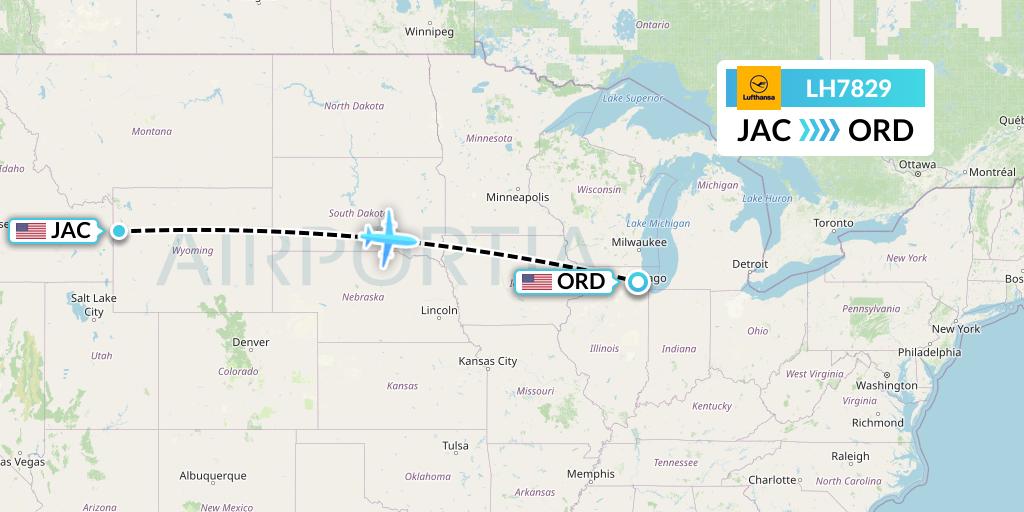 LH7829 Lufthansa Flight Map: Jackson to Chicago