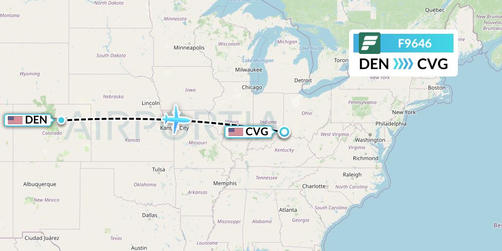 F9646 Flight Status Frontier Airlines Denver to Cincinnati (FFT646)