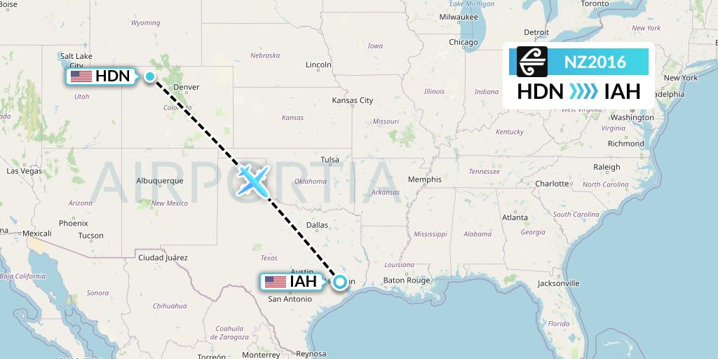 NZ2016 Air New Zealand Flight Map: Hayden to Houston