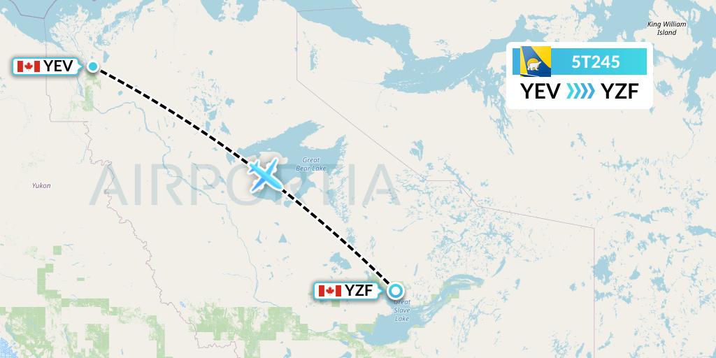 5T245 Flight Status Canadian North Inuvik to Yellowknife (MPE245)