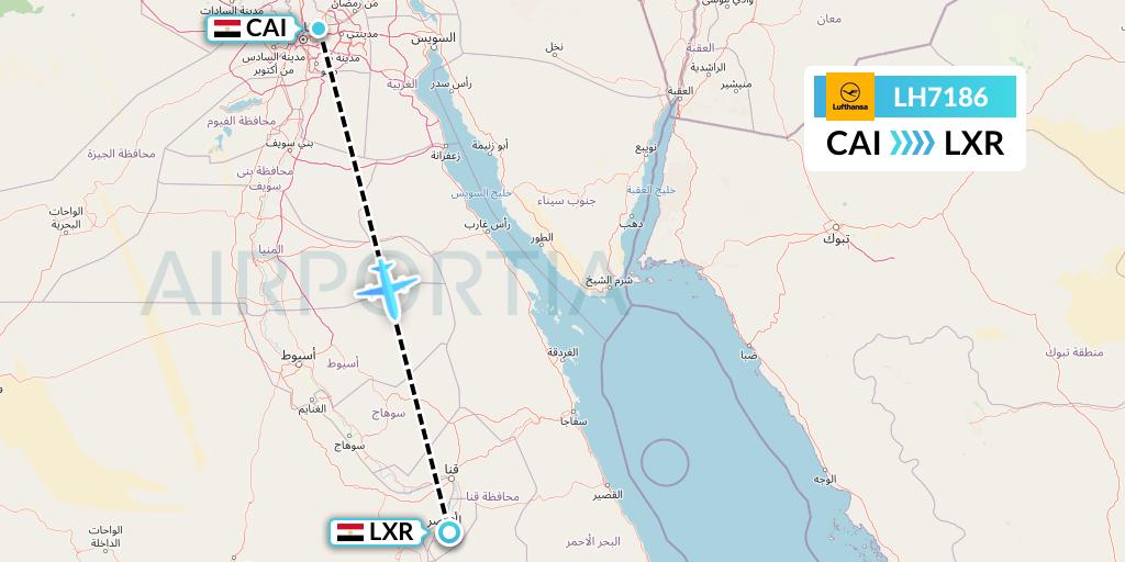 LH7186 Lufthansa Flight Map: Cairo to Luxor