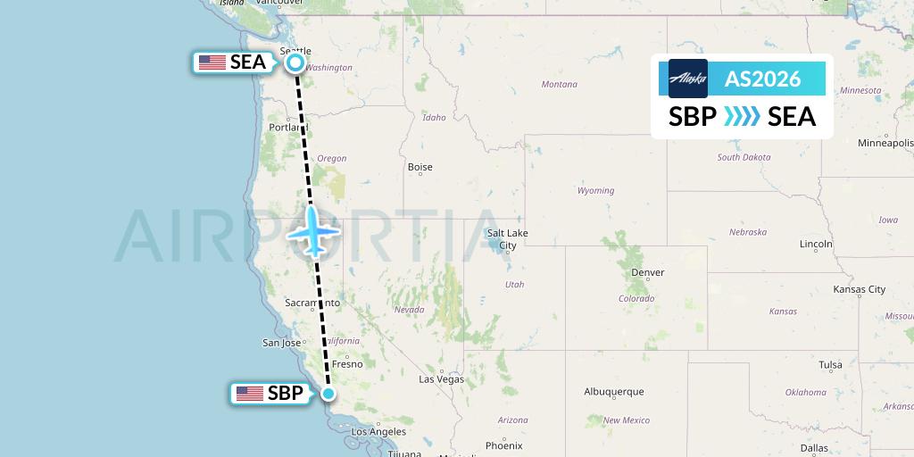 AS2026 Flight Status Alaska Airlines San Luis Obispo to