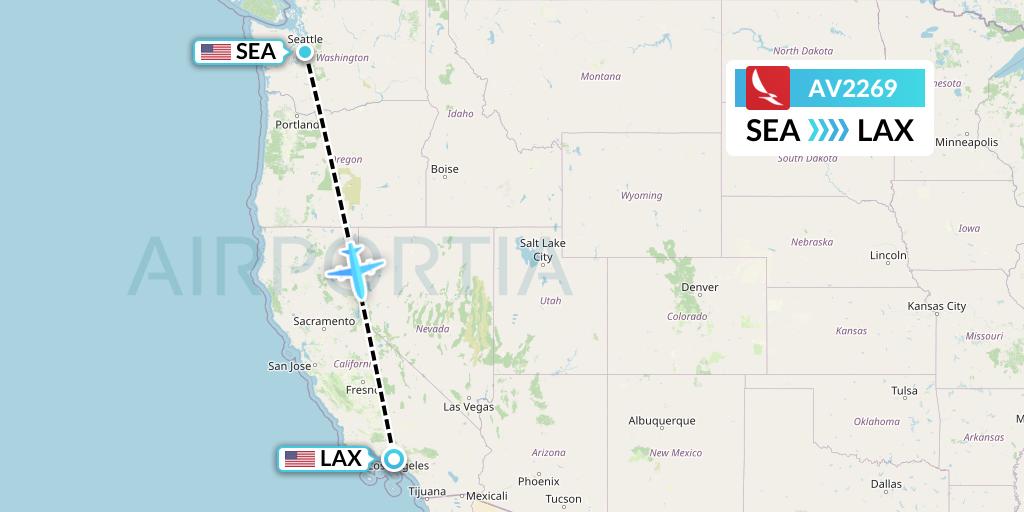 AV2269 Avianca Flight Map: Seattle to Los Angeles