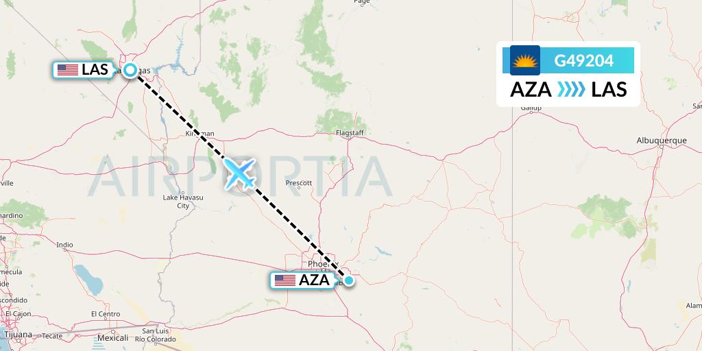 G49204 Allegiant Air Flight Map: Phoenix to Las Vegas