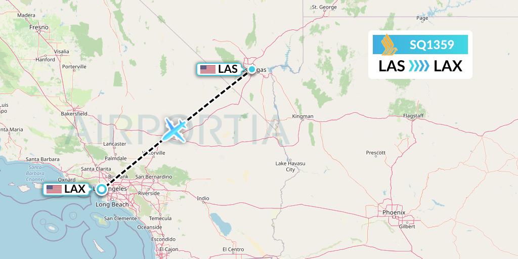 SQ1359 Singapore Airlines Flight Map: Las Vegas to Los Angeles