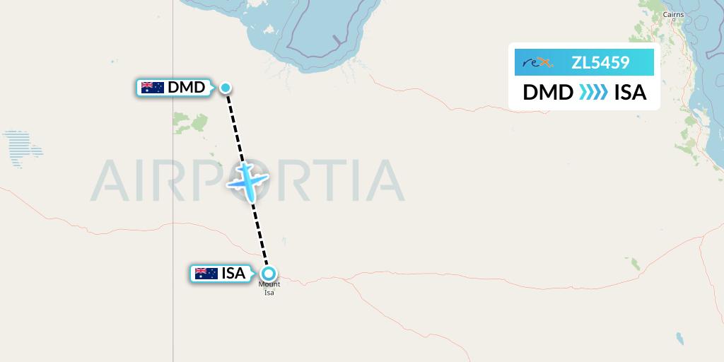 ZL5459 Regional Express Flight Map: Doomadgee to Mount Isa