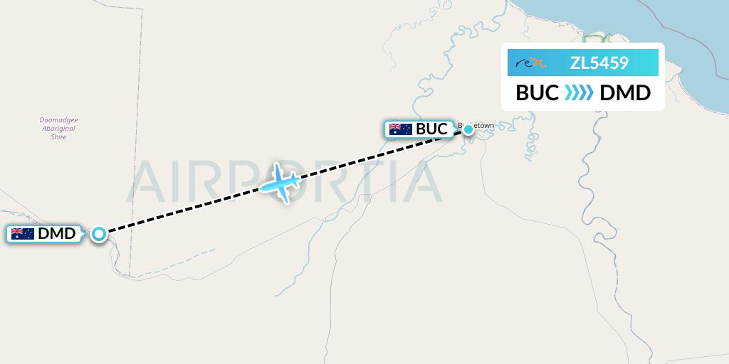 ZL5459 Regional Express Flight Map: Australia to Doomadgee