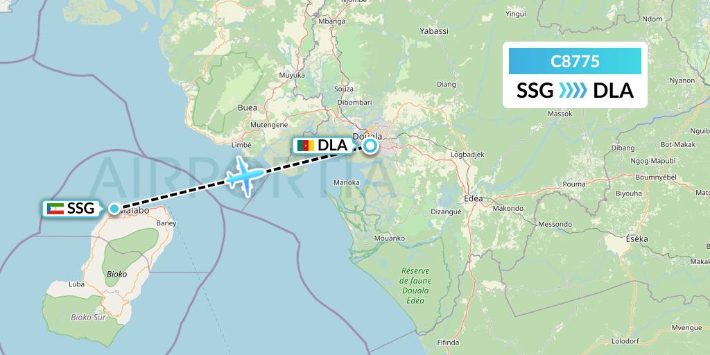 C8775 Cronos Airlines Flight Map: Malabo to Douala