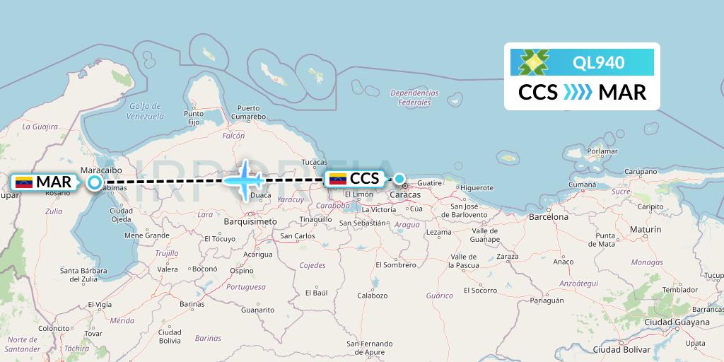 QL940 Flight Status Laser Airlines Caracas to Maracaibo (LER940)