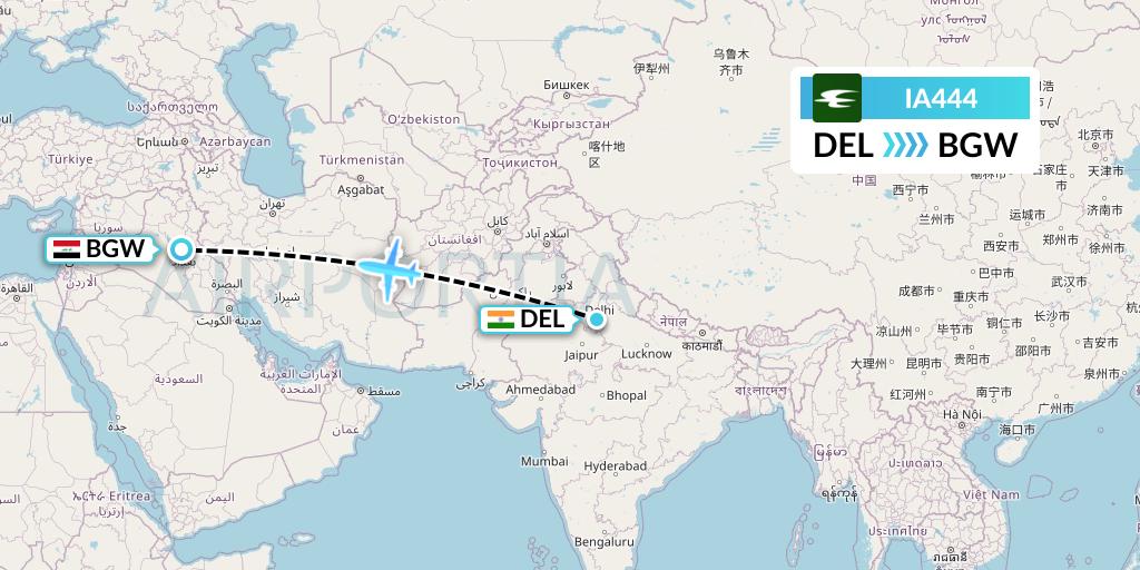IA444 Flight Status Iraqi Airways Delhi to Baghdad (IAW444)