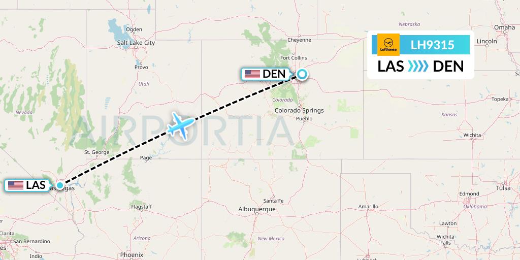 LH9315 Lufthansa Flight Map: Las Vegas to Denver