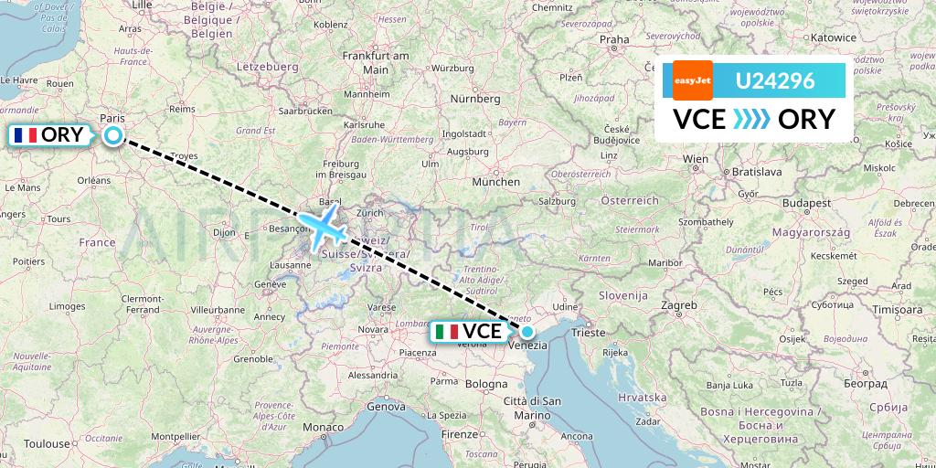 U24296 Flight Status EasyJet Venice to Paris (EZY4296)