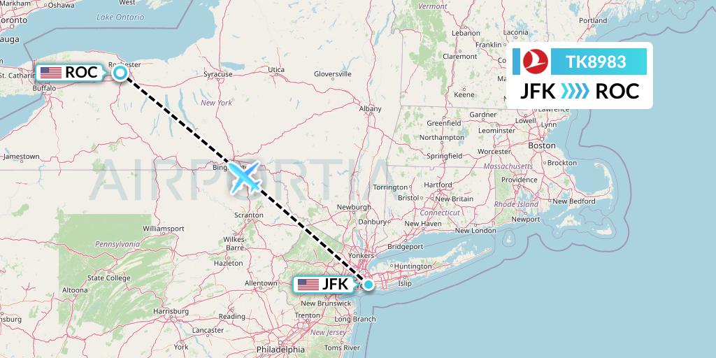 TK8983 Flight Status Turkish Airlines New York to Rochester (THY8983)