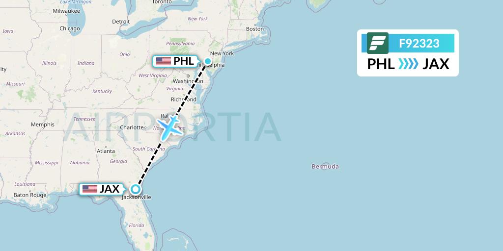 F92323 Flight Status Frontier Airlines Philadelphia to Jacksonville