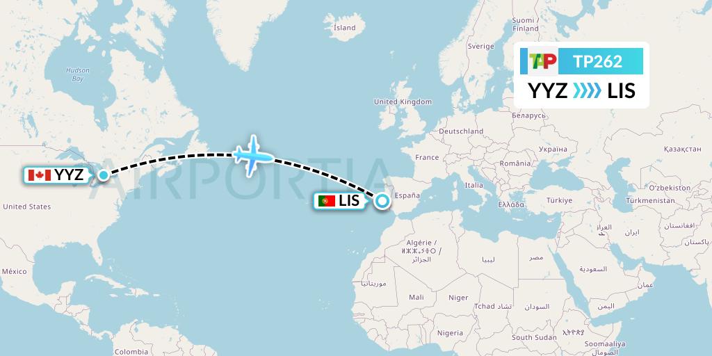 TP262 Flight Status TAP Portugal Toronto to Lisbon (TAP262)