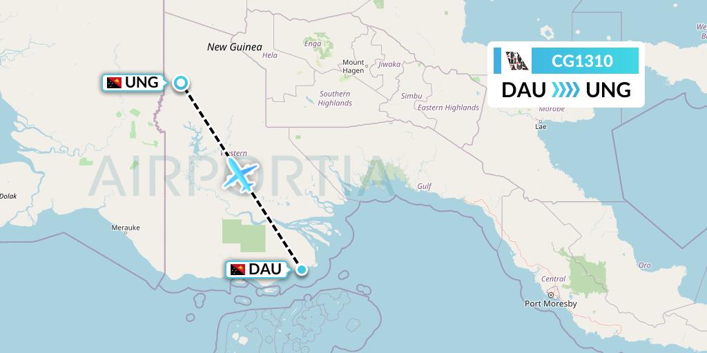 CG1310 Airlines PNG Flight Map: Daru to Kiunga