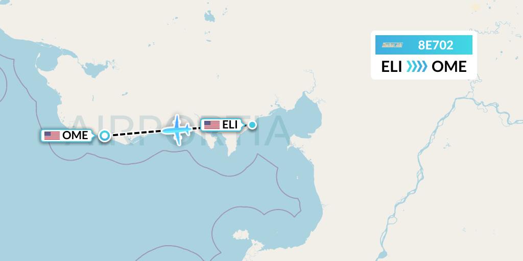 8E702 Bering Air Flight Map: Elim to Nome