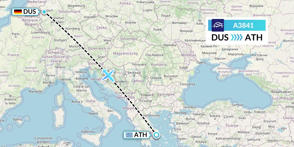 A3841 Flight Status Aegean Airlines: Dusseldorf to Athens (AEE841)