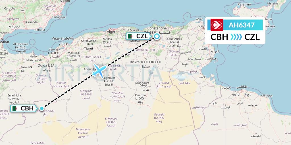 AH6347 Air Algerie Flight Map: Bechar to Constantine