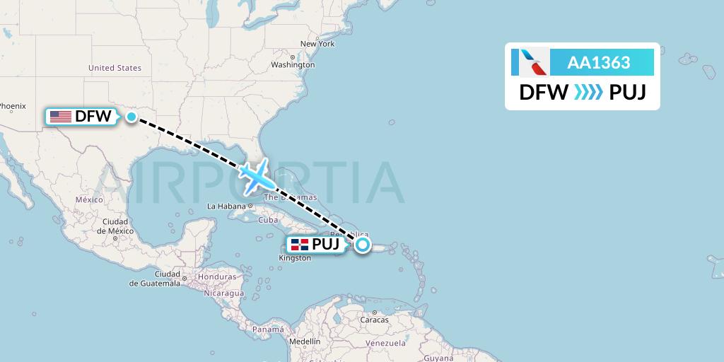 AA1363 Flight Status American Airlines Dallas to Punta Cana (AAL1363)